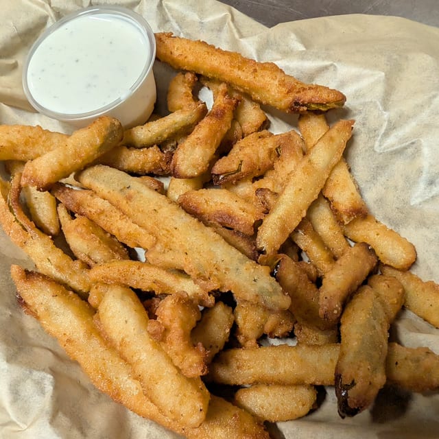 Fried Pickles Basket.