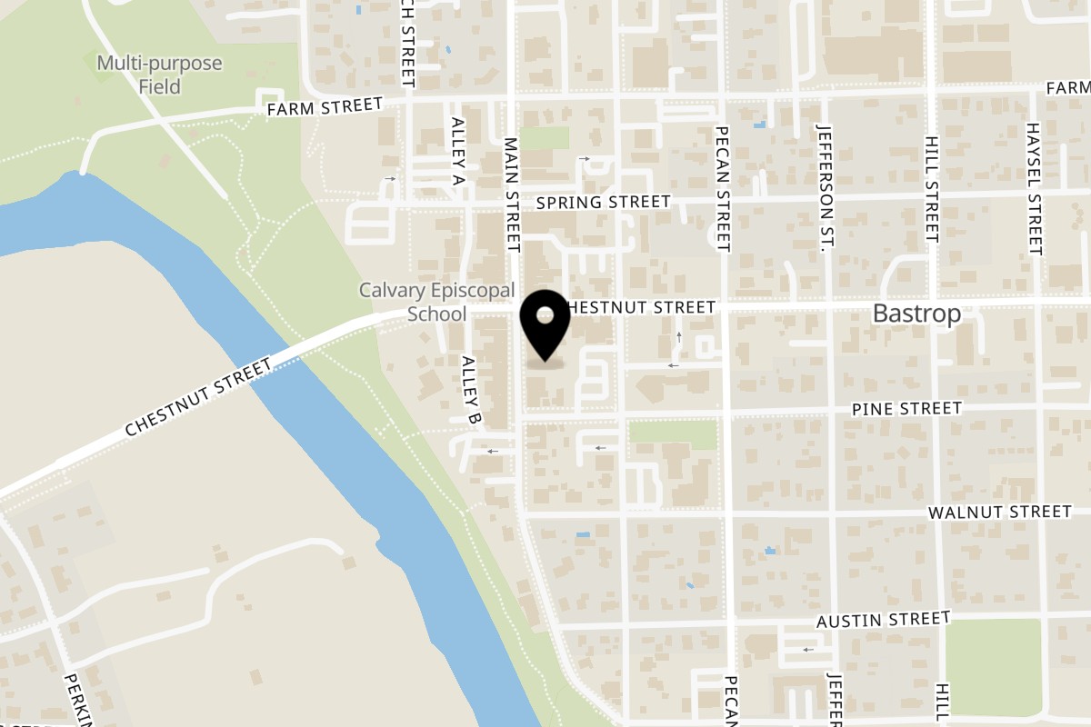 Map showing the location of 602 Brewing Company on 919 Main St in Bastrop